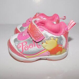VTG Disney Winnie the Pooh Pink White Baby Girl size 1 Sneaker Running Shoes